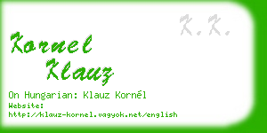 kornel klauz business card