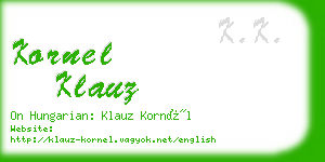 kornel klauz business card